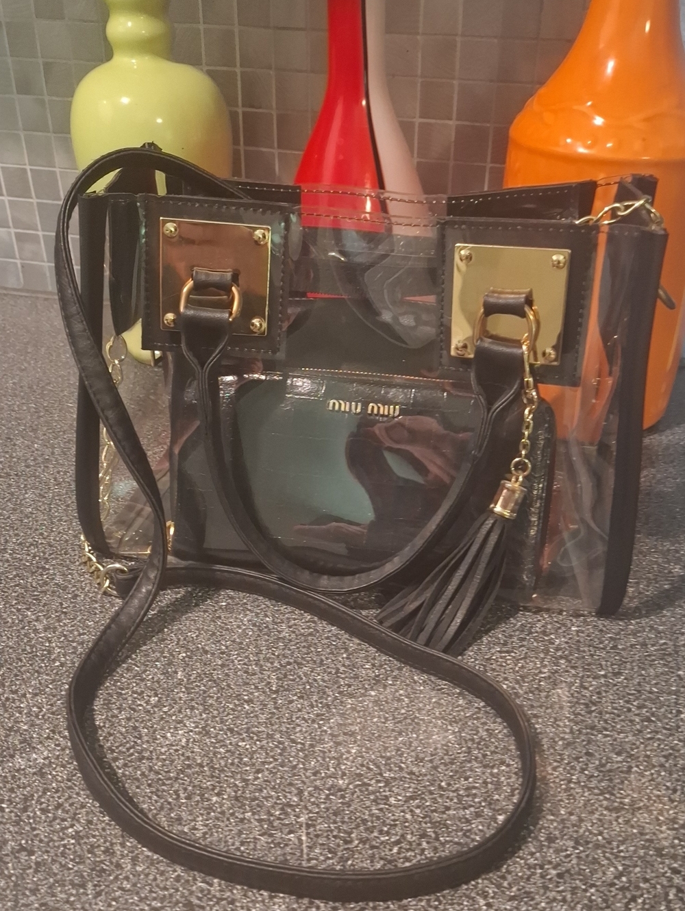 Miu Miu Wallet and Clear Tote Bag - Picture 3 of 16